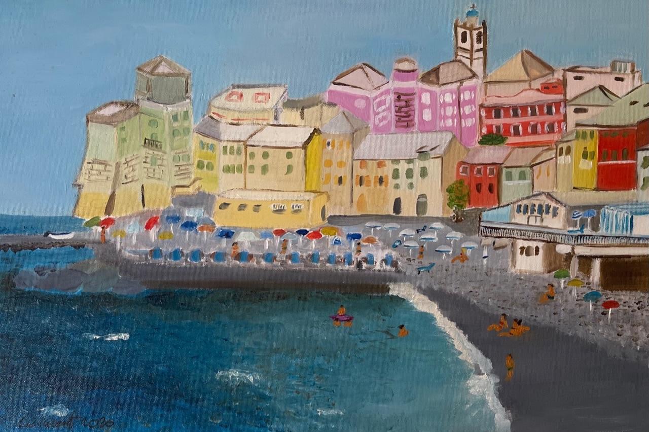 Bogliasco by Vincenzo Di Palma - Painting by Unknown