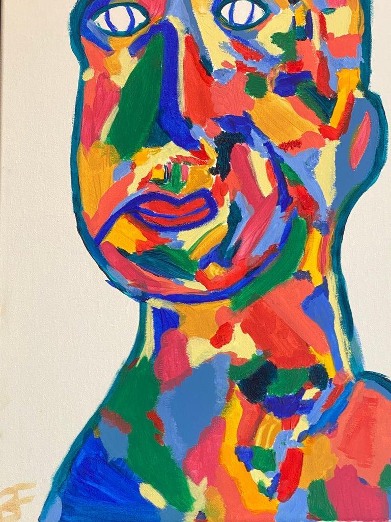 Bolly Frost Contemporary Abstract British Painting, Wacky Portrait of Man For Sale 1