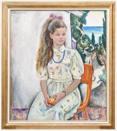 Boris Korzhevski (1927-2004) - Olio del XX secolo incorniciato, Ragazza in riva al mare