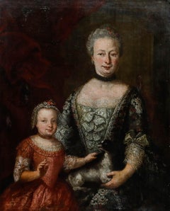 Borne - European School 18th Century Oil, Anna and Adelaide