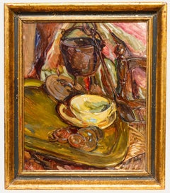 Boule - 1957 Öl, Stilleben mit Teetasse