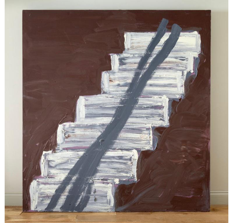 Bound Up, Oil and Wax on Canvas Painting by Basil Beattie, 2000 - Black Abstract Painting by Unknown