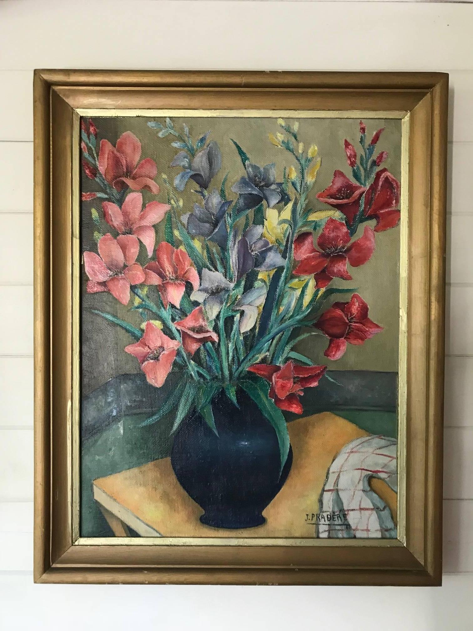 Bouquet de Fleurs - Post-Impressionist Painting by Unknown