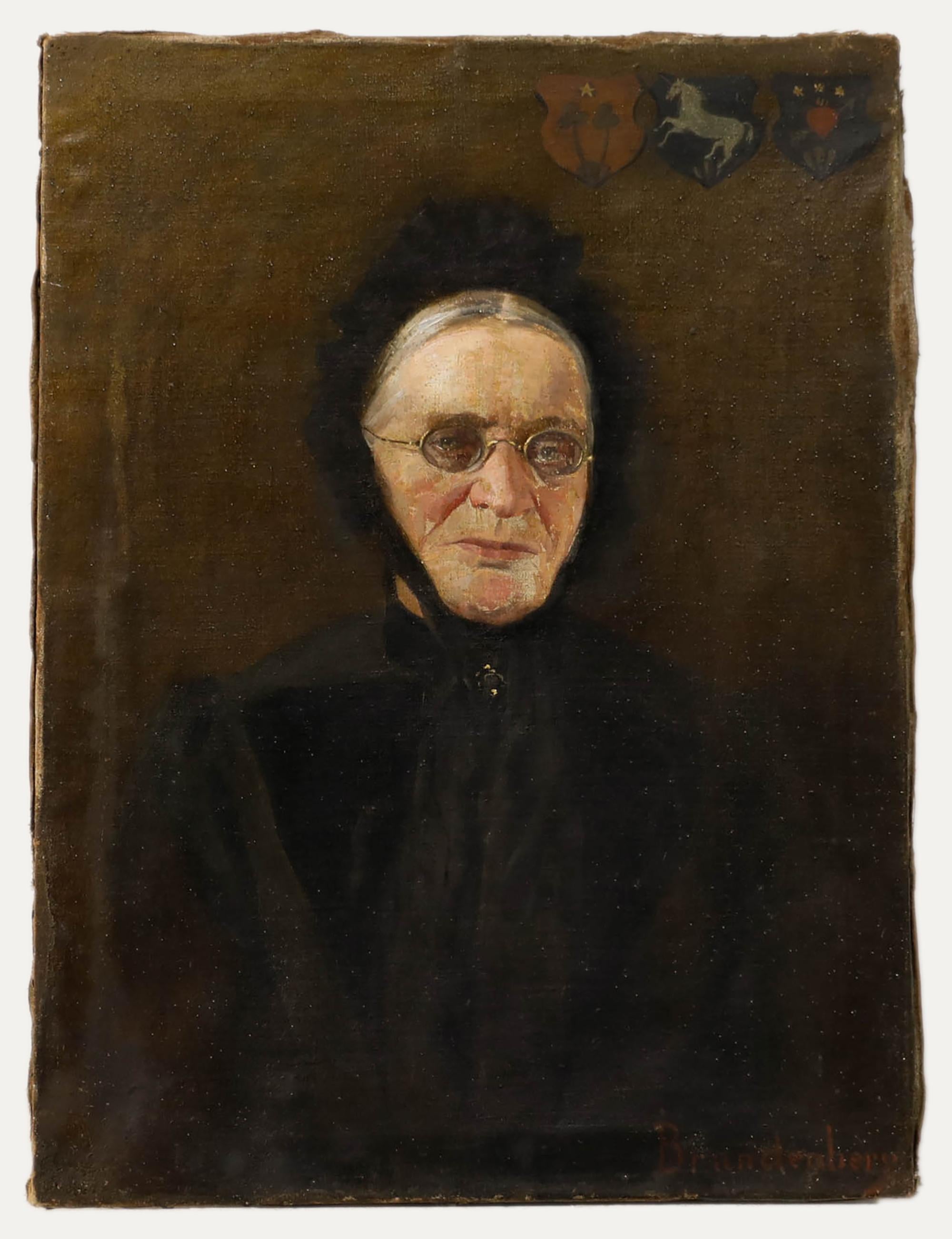 Brandenberg - German School Oil, Portrait of Anna Katherina Herrman - Painting by Unknown