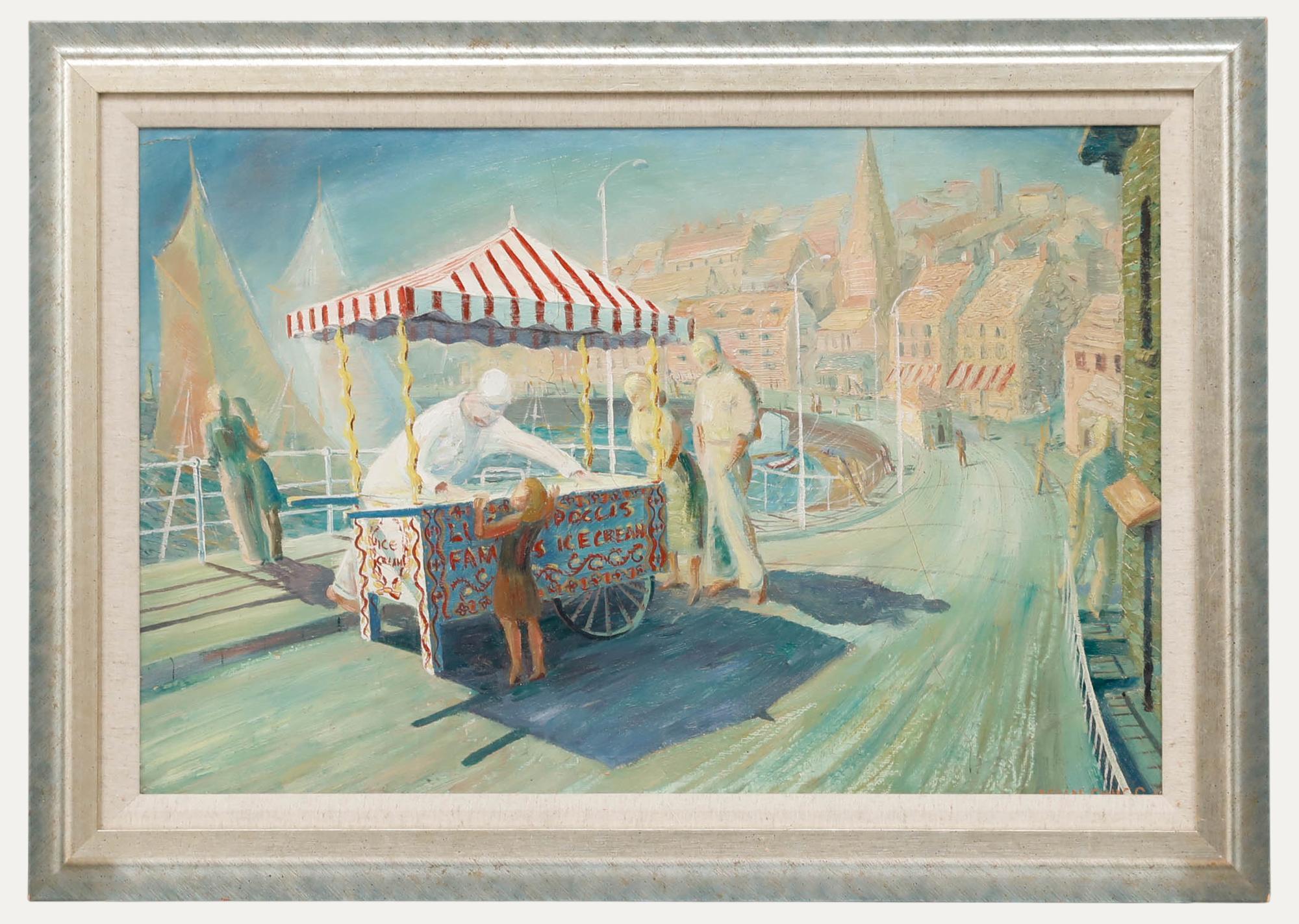 Brian Chugg (1926-2003) - Framed 20th Century Oil, The Ice Cream Cart