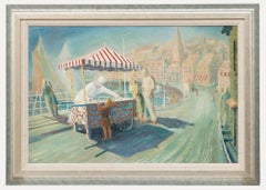 Vintage Brian Chugg (1926-2003) - Framed 20th Century Oil, The Ice Cream Cart