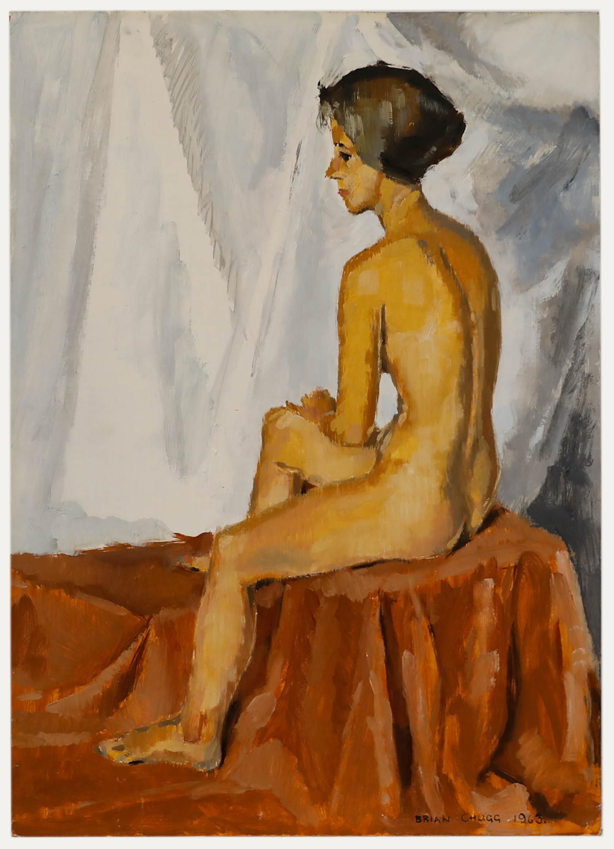 Brian Chugg (1926-2003) - Mitte 20. Jahrhundert Öl, Champêtre Akt