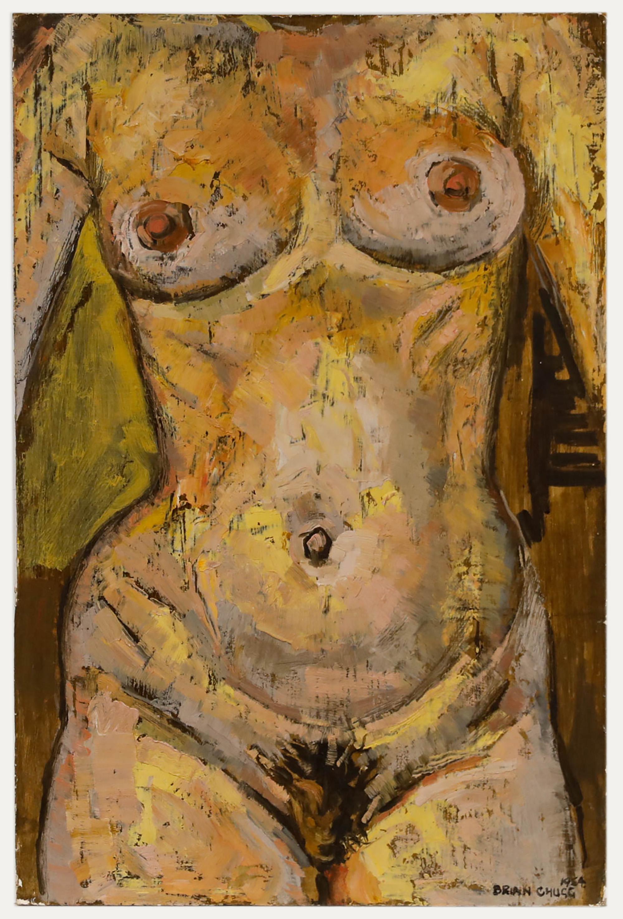 Brian Chugg (1926-2003) - Huile du milieu du 20e siècle, torse féminin