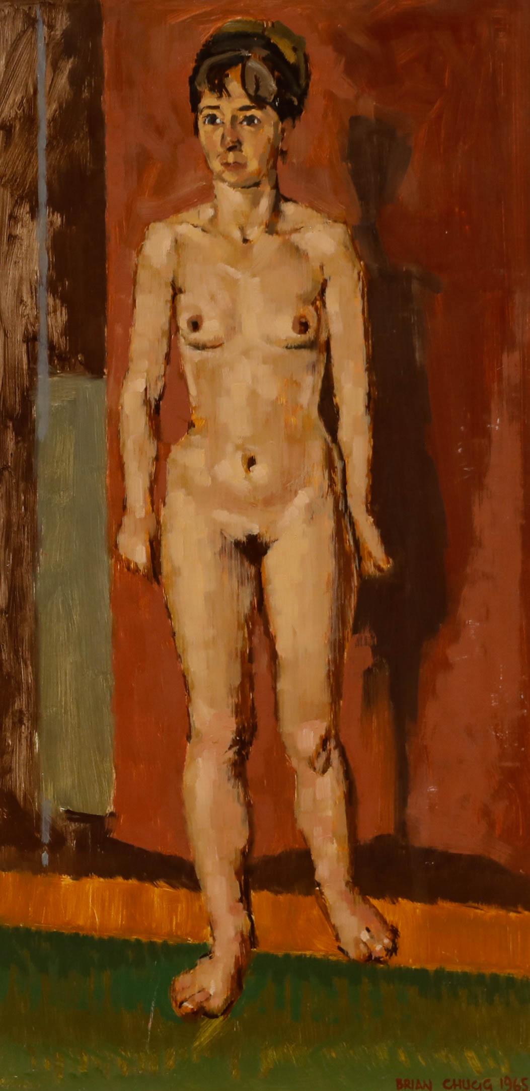 Brian Chugg (1926-2003) - Mid 20th Century Oil, First Nude - Painting by Unknown