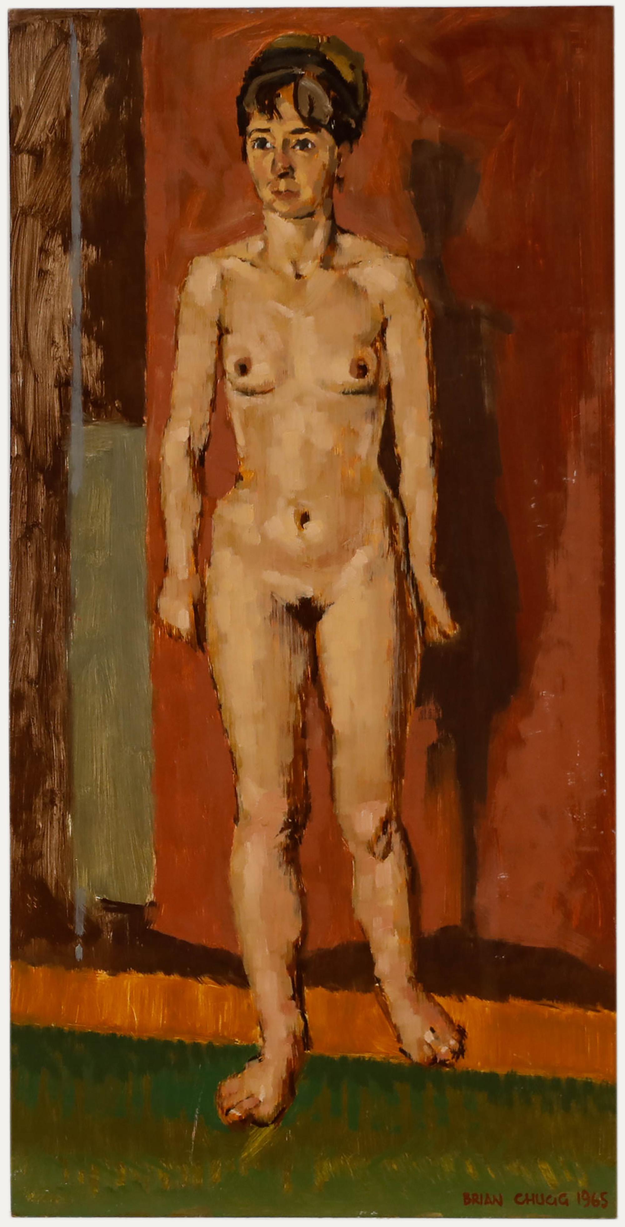 Unknown Nude Painting - Brian Chugg (1926-2003) - Mid 20th Century Oil, First Nude