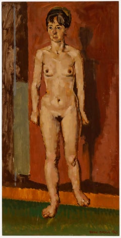 Brian Chugg (1926-2003) - Óleo de mediados del siglo XX, Primer desnudo