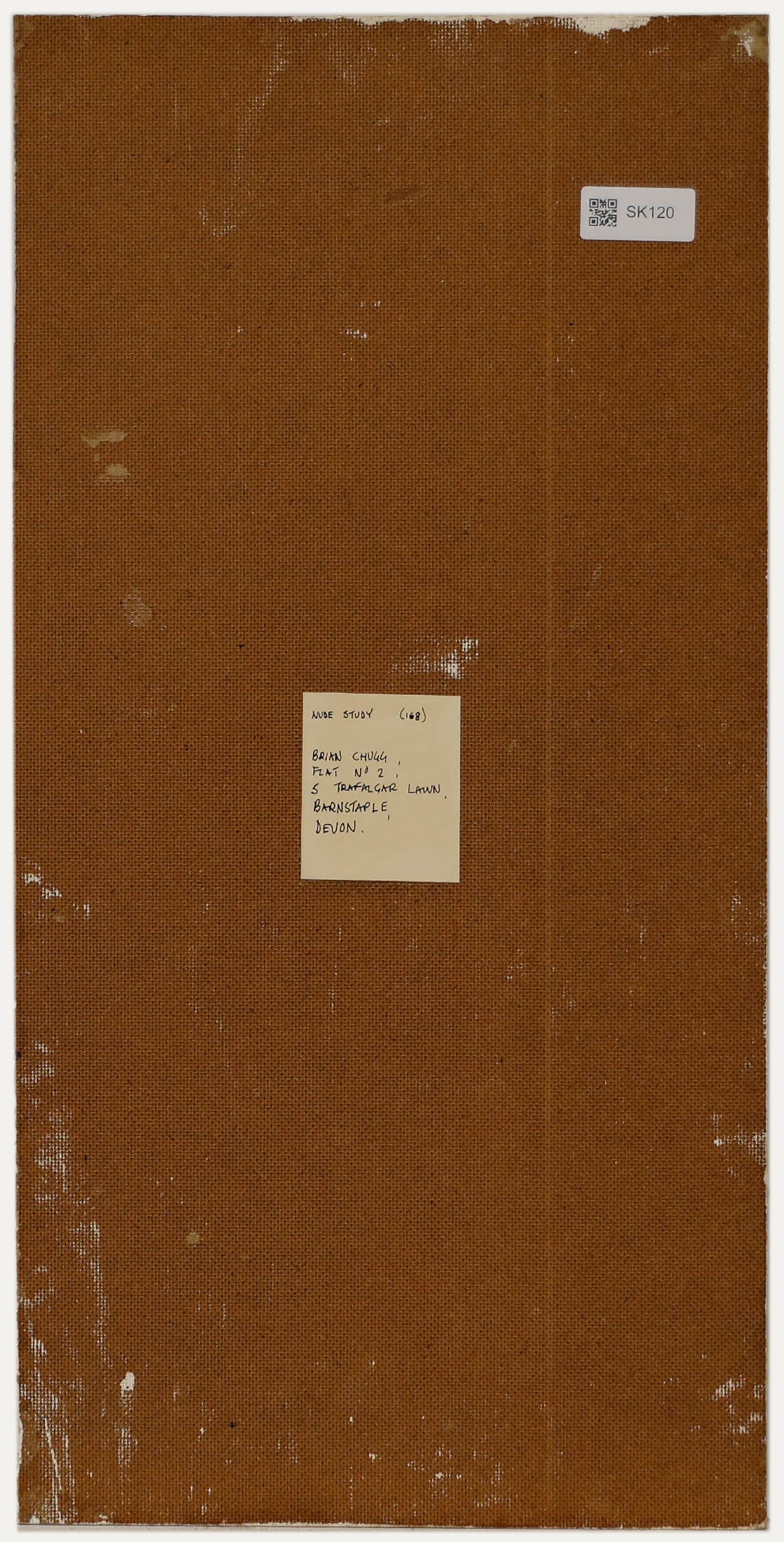 Brian Chugg (1926-2003) – Ölgemälde, Akt in Profil, Mitte des 20. Jahrhunderts (Braun), Nude Painting, von Unknown