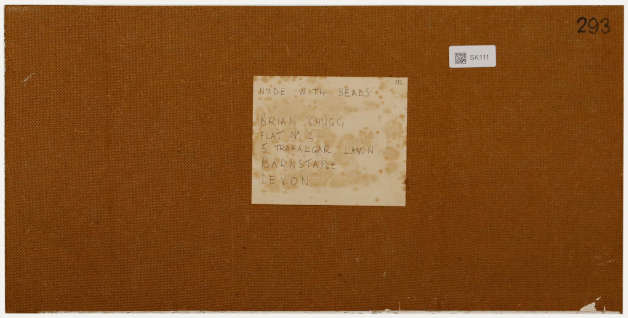 Brian Chugg (1926-2003) - Öl, Nude mit Perlen-Halskette, Mitte des 20. Jahrhunderts (Beige), Nude Painting, von Unknown