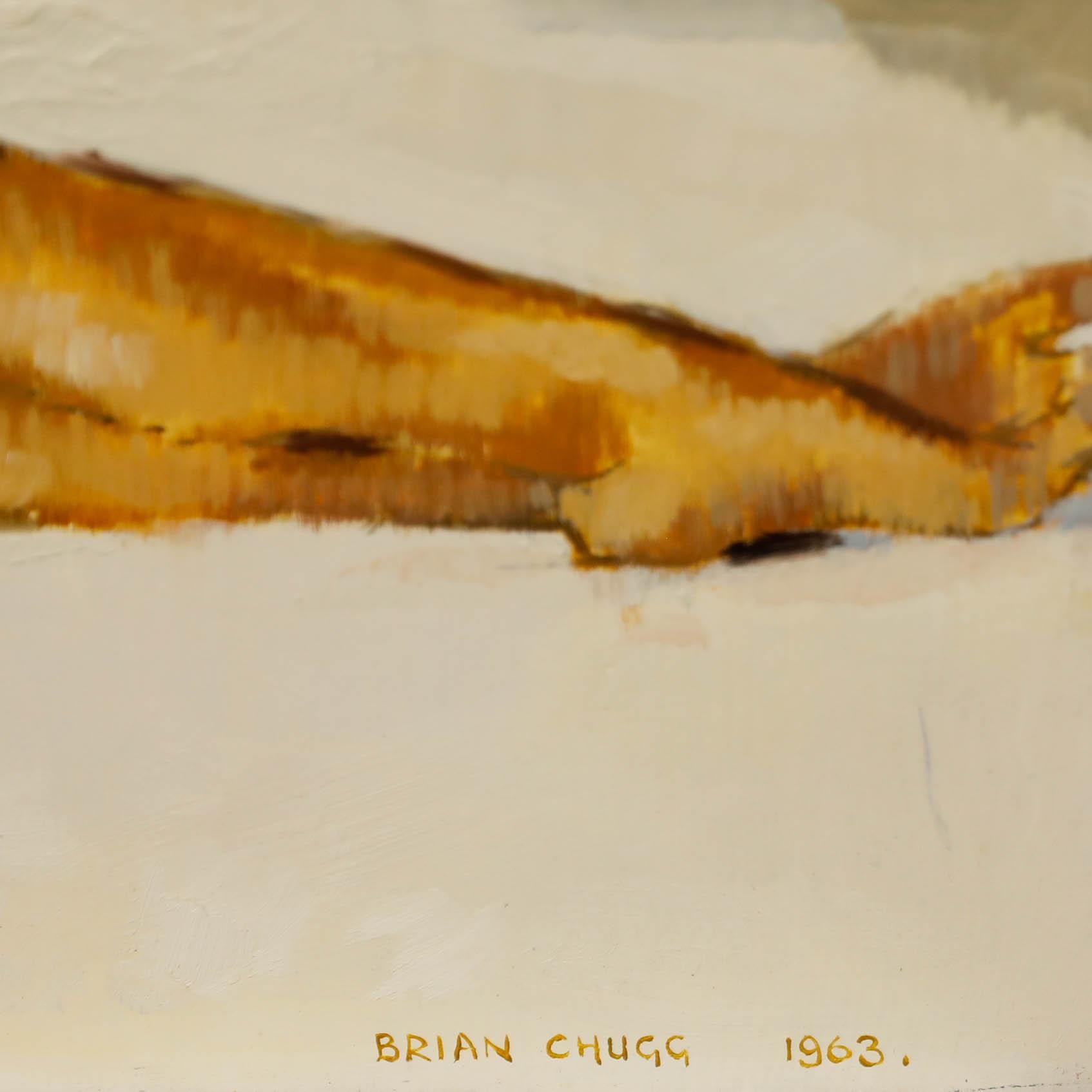 Brian Chugg (1926-2003) - Öl, Nude mit Perlen-Halskette, Mitte des 20. Jahrhunderts im Angebot 1