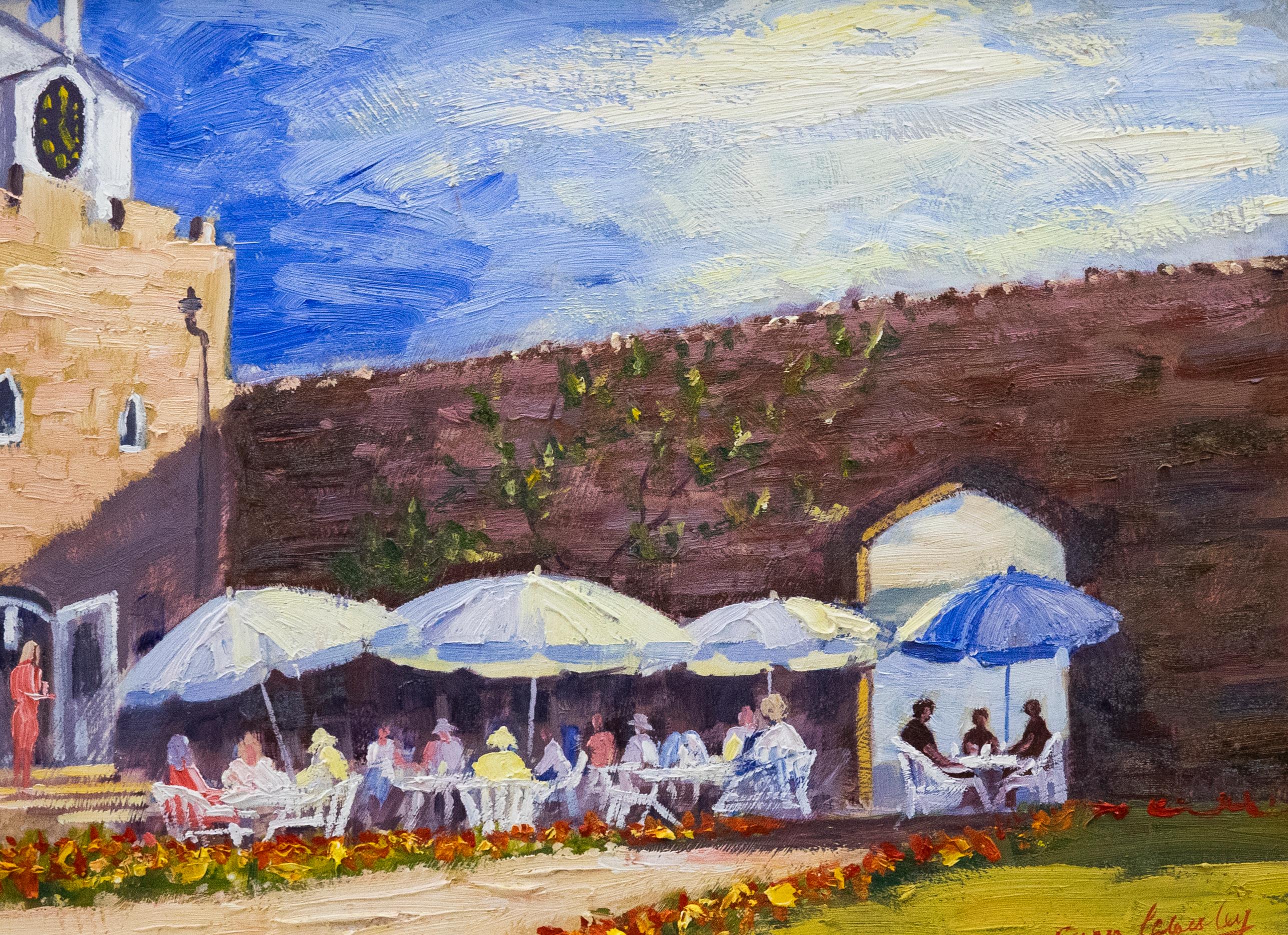 Brian Crossley - 20th Century Oil, Al Fresco Diners - Painting by Unknown