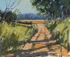 Brian Ryder - Peinture à l'huile contemporaine, Une promenade à travers les champs
