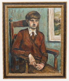 Brian Vale (1930-2008) - Olio della metà del XX secolo incorniciato, Ritratto di un ragazzo