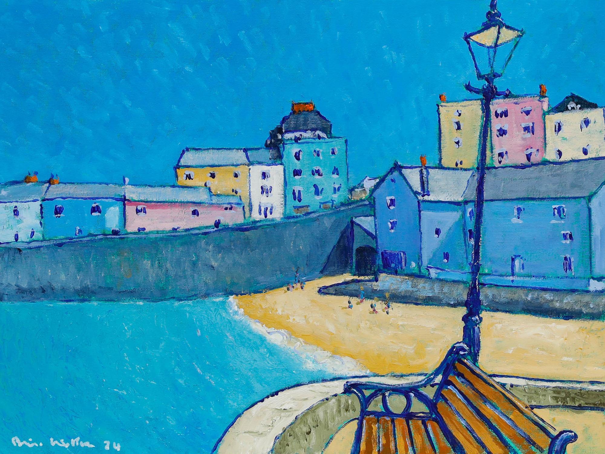 Brian William - Zeitgenössisches Öl, Tenby Harbour Beach – Painting von Unknown