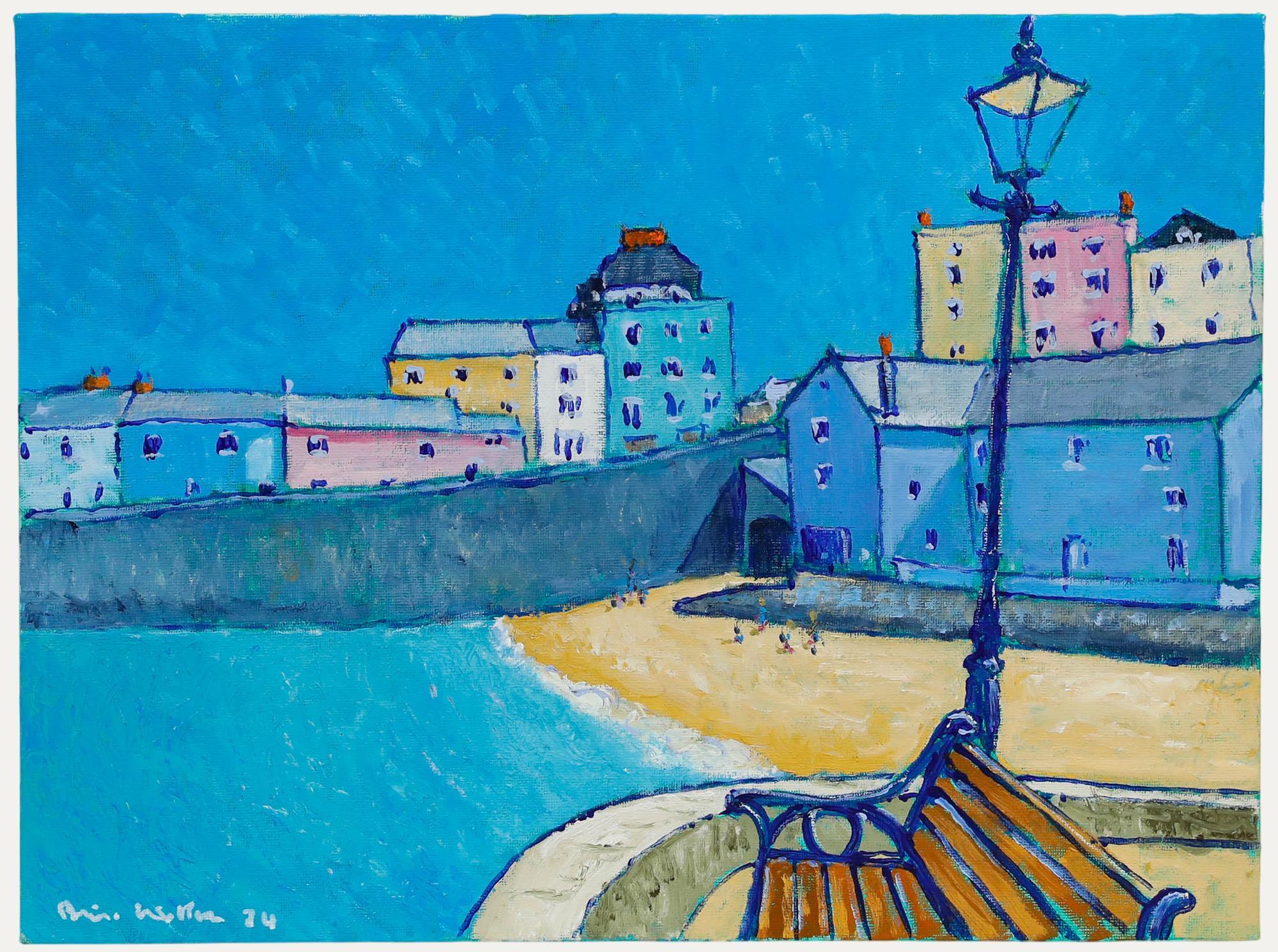 Brian William - Zeitgenössisches Öl, Tenby Harbour Beach