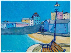 Brian William - Óleo contemporáneo, Playa del puerto de Tenby