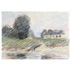 Escena del puente, pintura impresionista francesa