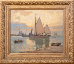 Porto di Brigham, sera, circa 1920  di HARRY HARVEY CLARKE (1869-1948)