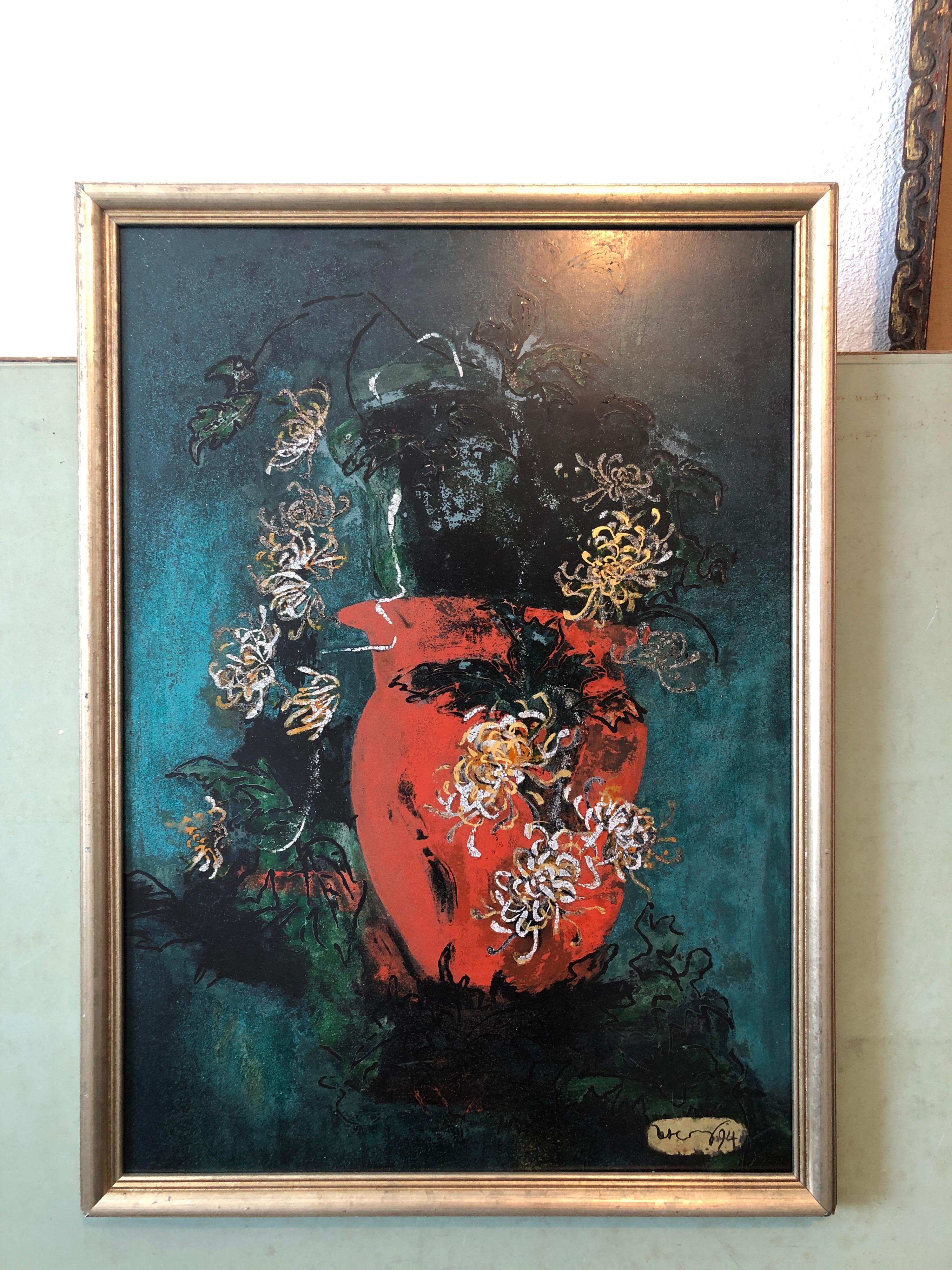 Pintura al Óleo Esmalte Pop Art Brillante Vibrante Flores NYC Expresionista Abstracto en venta 7