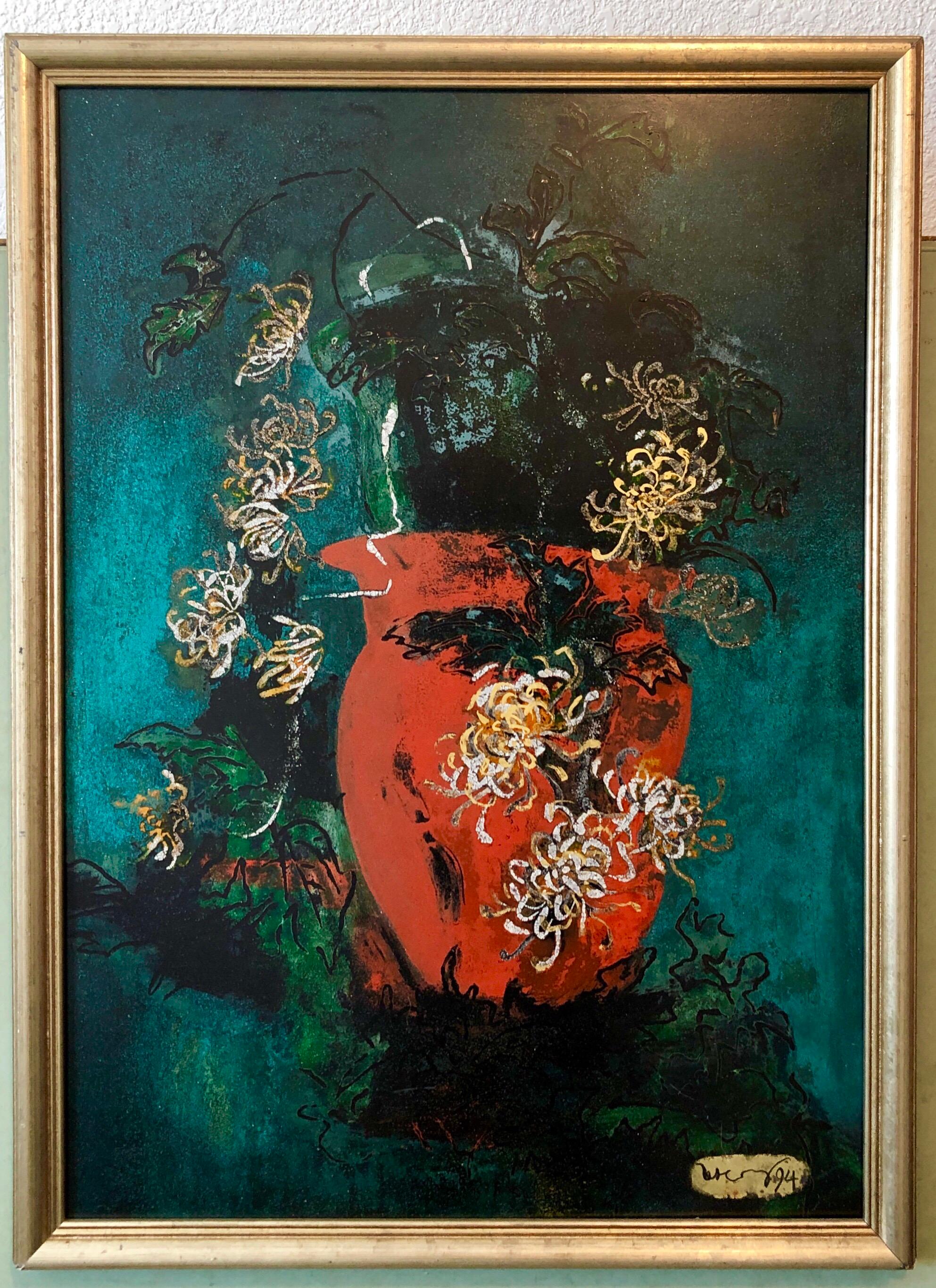 Pintura al Óleo Esmalte Pop Art Brillante Vibrante Flores NYC Expresionista Abstracto en venta 4