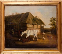British 18th Century oil painting after John Frederick Herring, A farmyard idyll