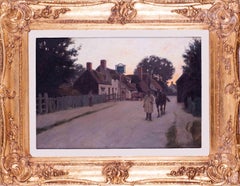 British 19th Century oil painting of figures by an English pub