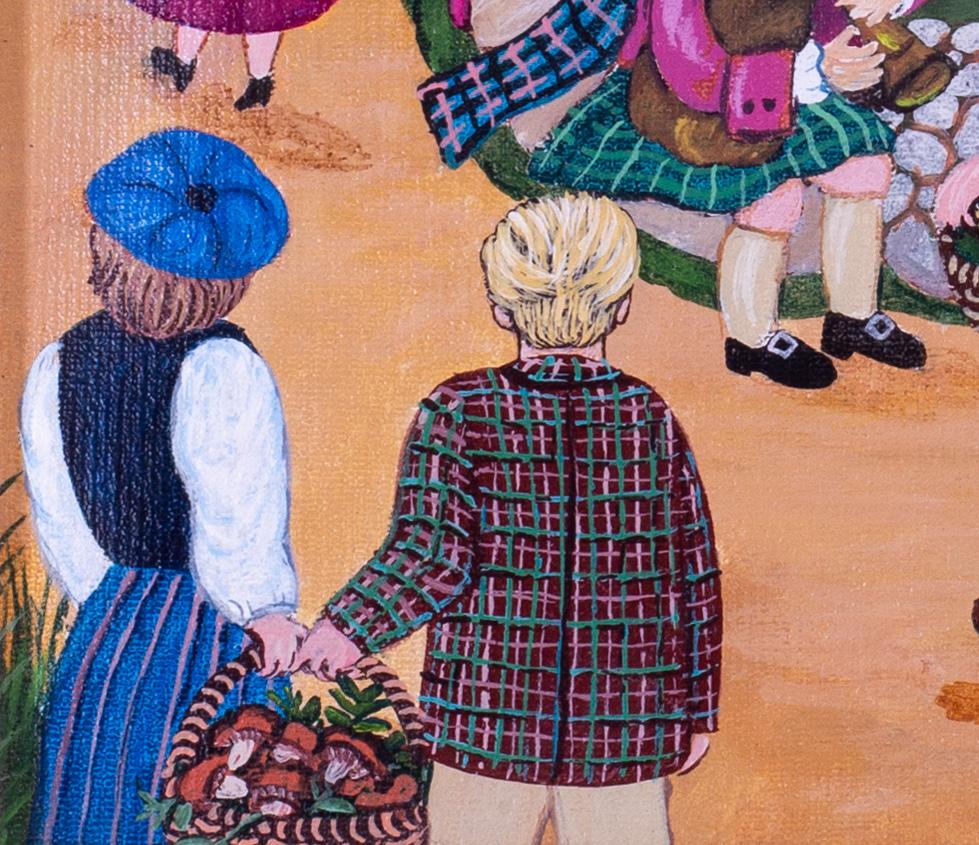 Quadro ad olio del XX secolo di Erika Delamar raffigurante la Domenica del Ringraziamento 2