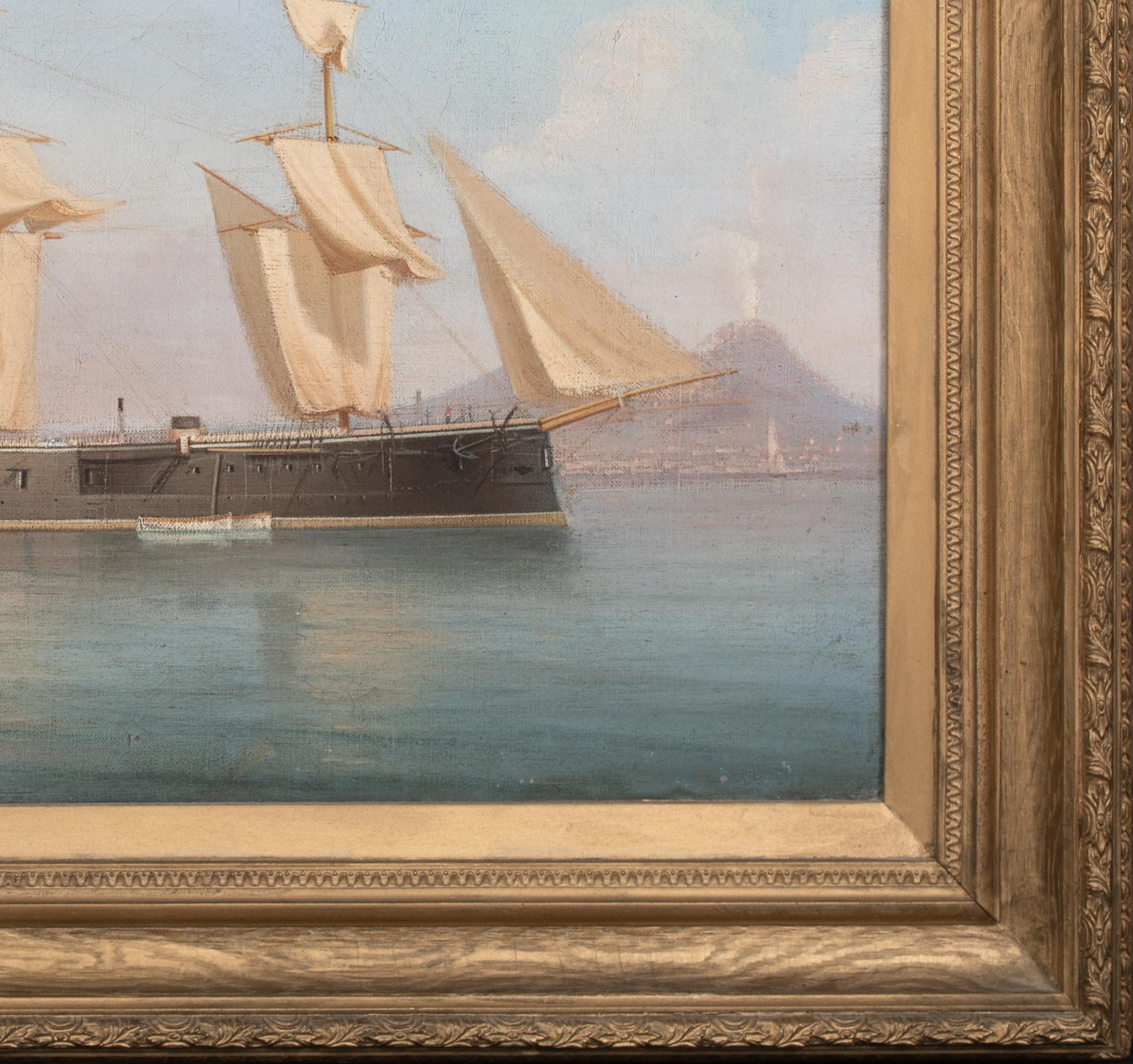 HMS Encounter de la marine royale britannique ancré au large de Naples, 19e siècle

TOMMASO DE SIMONE (1805-1888)

Grande vue du XIXe siècle de la flotte de la Royal Navy britannique au large de la côte de Naples, huile sur toile de Tommaso De