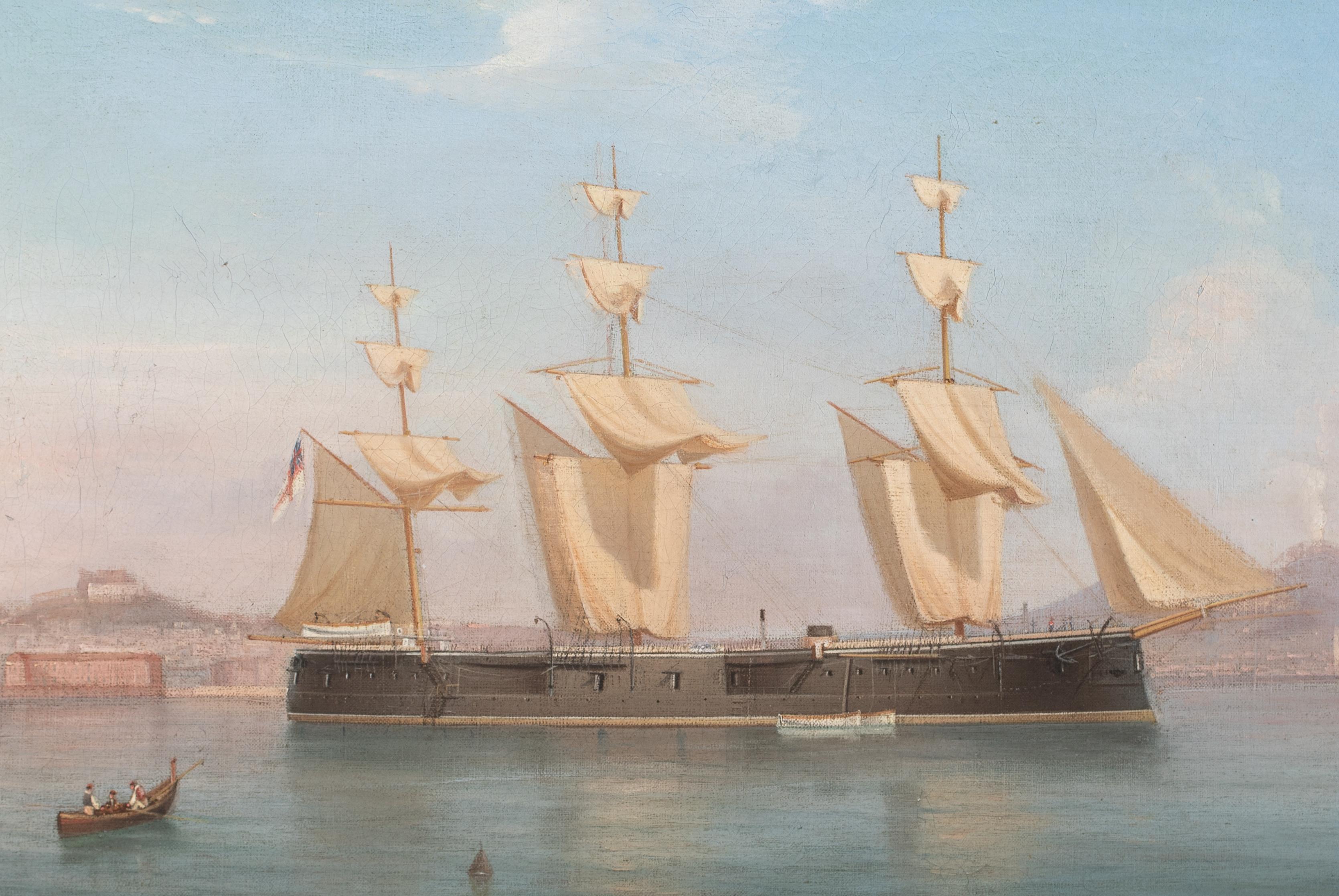 La Royal Navy britannique ancrée à Naples, 19e siècle  TOMMASO DE SIMONE en vente 1