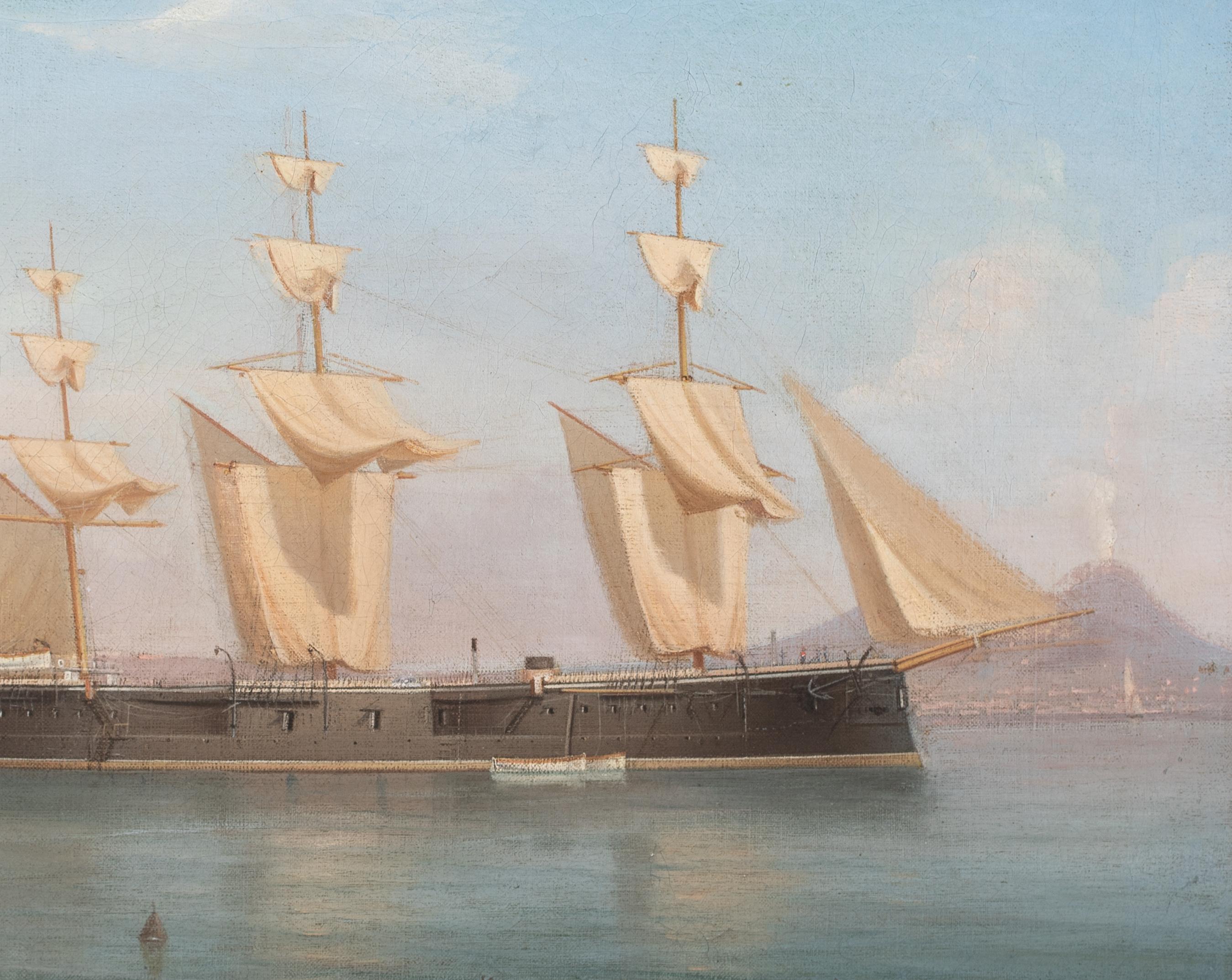 La Royal Navy britannique ancrée à Naples, 19e siècle  TOMMASO DE SIMONE en vente 2