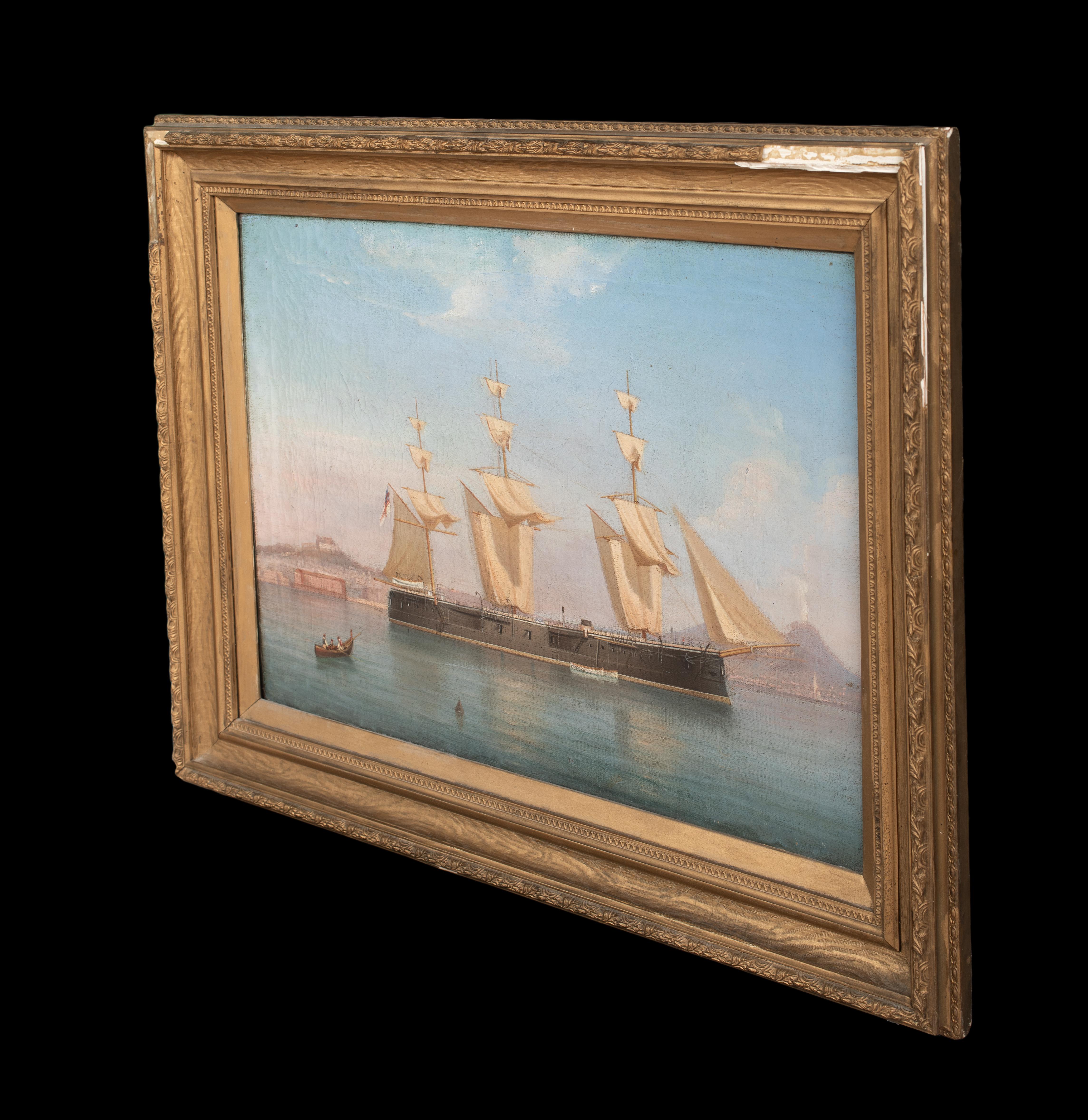 La Royal Navy britannique ancrée à Naples, 19e siècle  TOMMASO DE SIMONE en vente 4