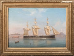 British Royal Navy Anchored Off Naples, 19th Century  TOMMASO DE SIMONE