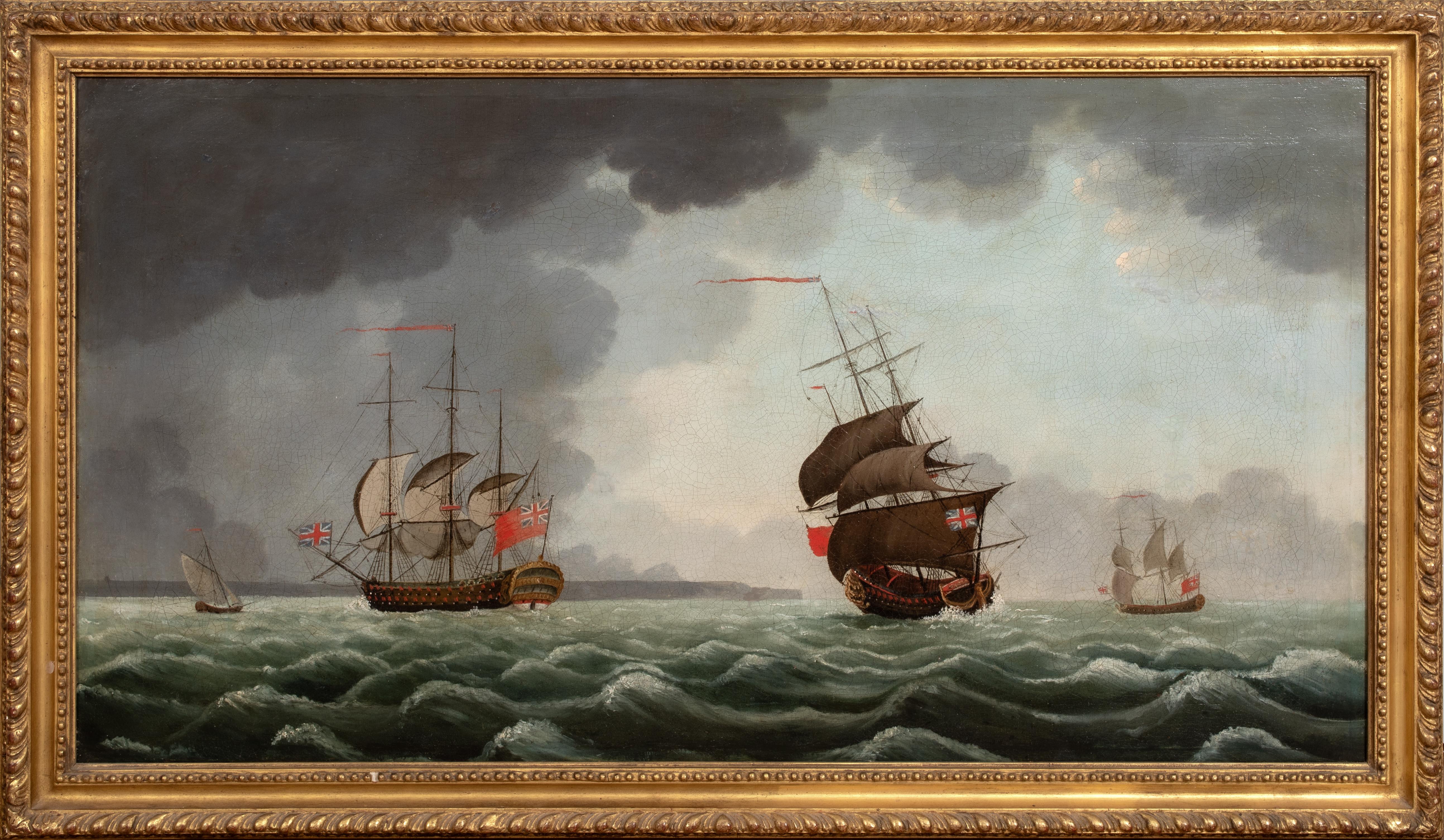 British Royal Navy Ships Off the English Coast, 18th Century Charles Brooking