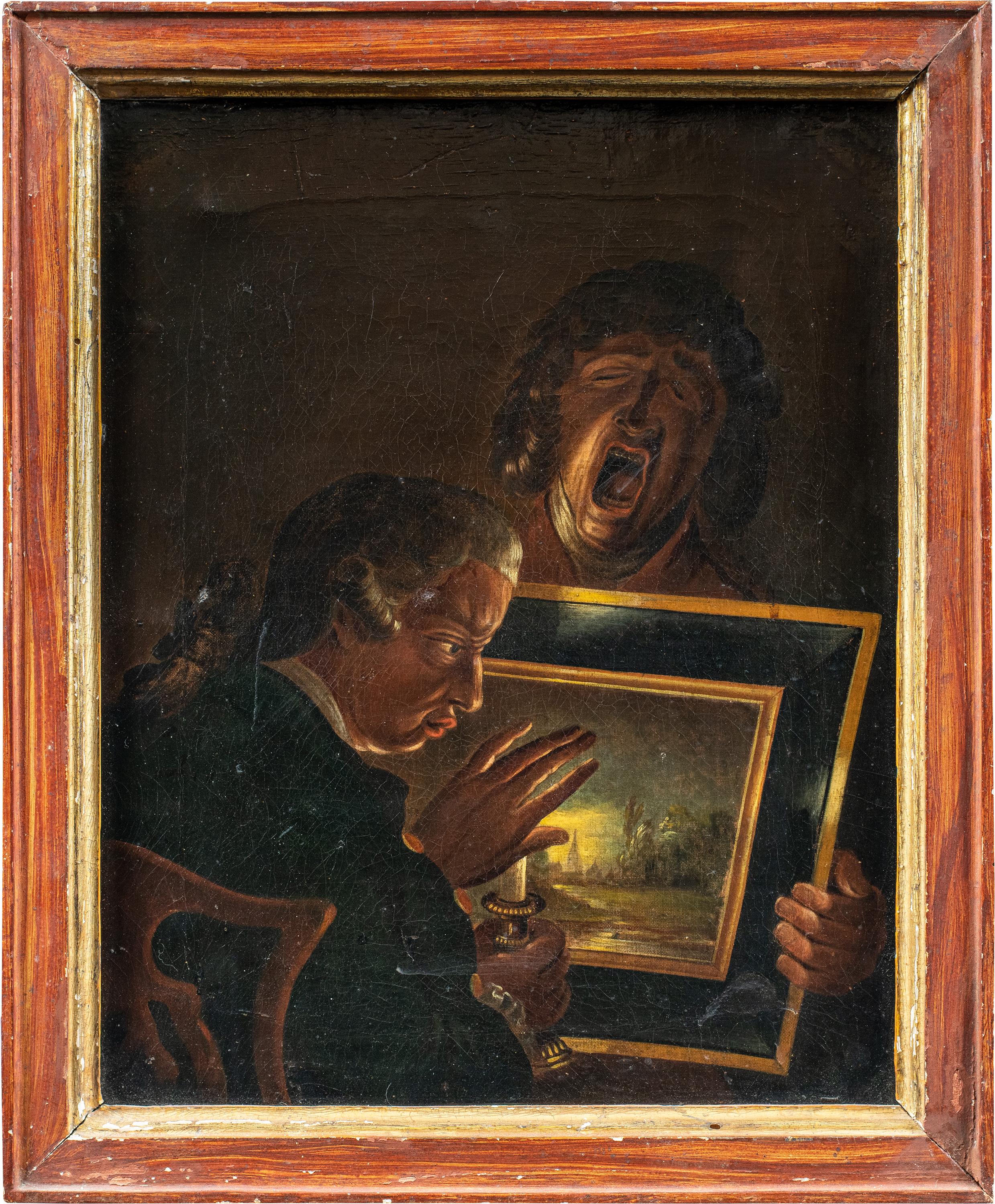 Pintor satírico británico - Pintura de figuras del siglo XVIII - The Connoisseur Tired Boy