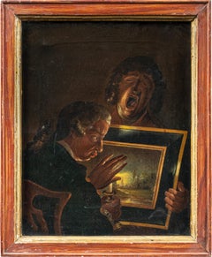 Pintor satírico británico - Pintura de figuras del siglo XVIII - The Connoisseur Tired Boy