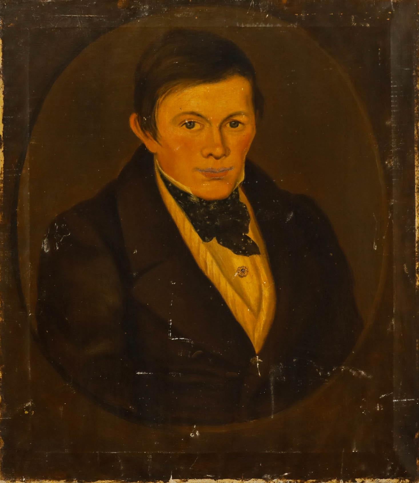 Scuola britannica  1882 Olio - Ritratto di un gentiluomo - Painting di Unknown