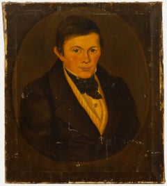 Antique British School  1882 Oil - Portrait of a Gentleman