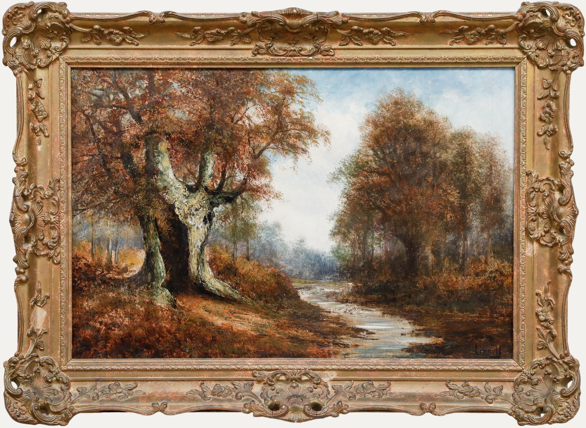 Unknown Landscape Painting - British School 19th Century Oil - Autumnal Landscape