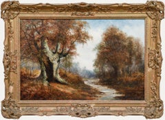 British School 19th Century Oil - Autumnal Landscape