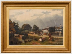 Olio di scuola britannica del XIX secolo - La fattoria