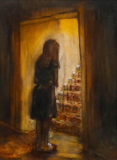 British School Contemporary Oil - Steps
