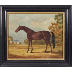 British School Equestrian Horse Painting signed 'Chater' 19th C.