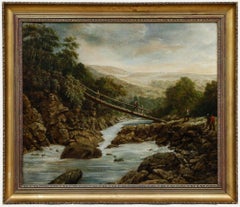 British School Mid 19th Century Oil - Perilous Bridge