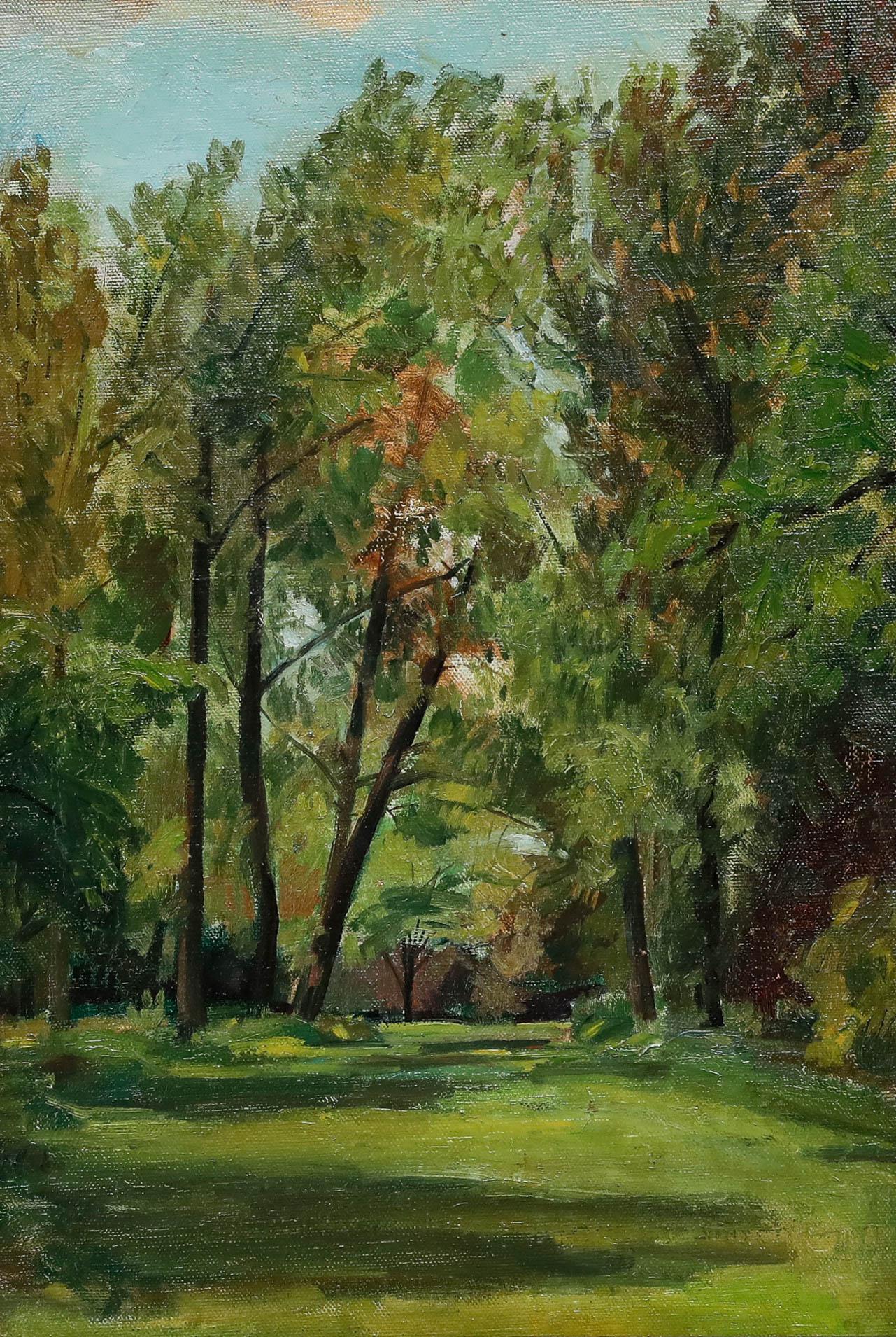Britische Schule Mitte des 20. Jahrhunderts Öl - Sommer im Park – Painting von Unknown