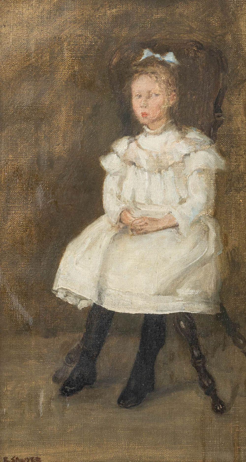 Britische Schule Porträt eines Mädchens, ca. 1900 – Painting von Unknown