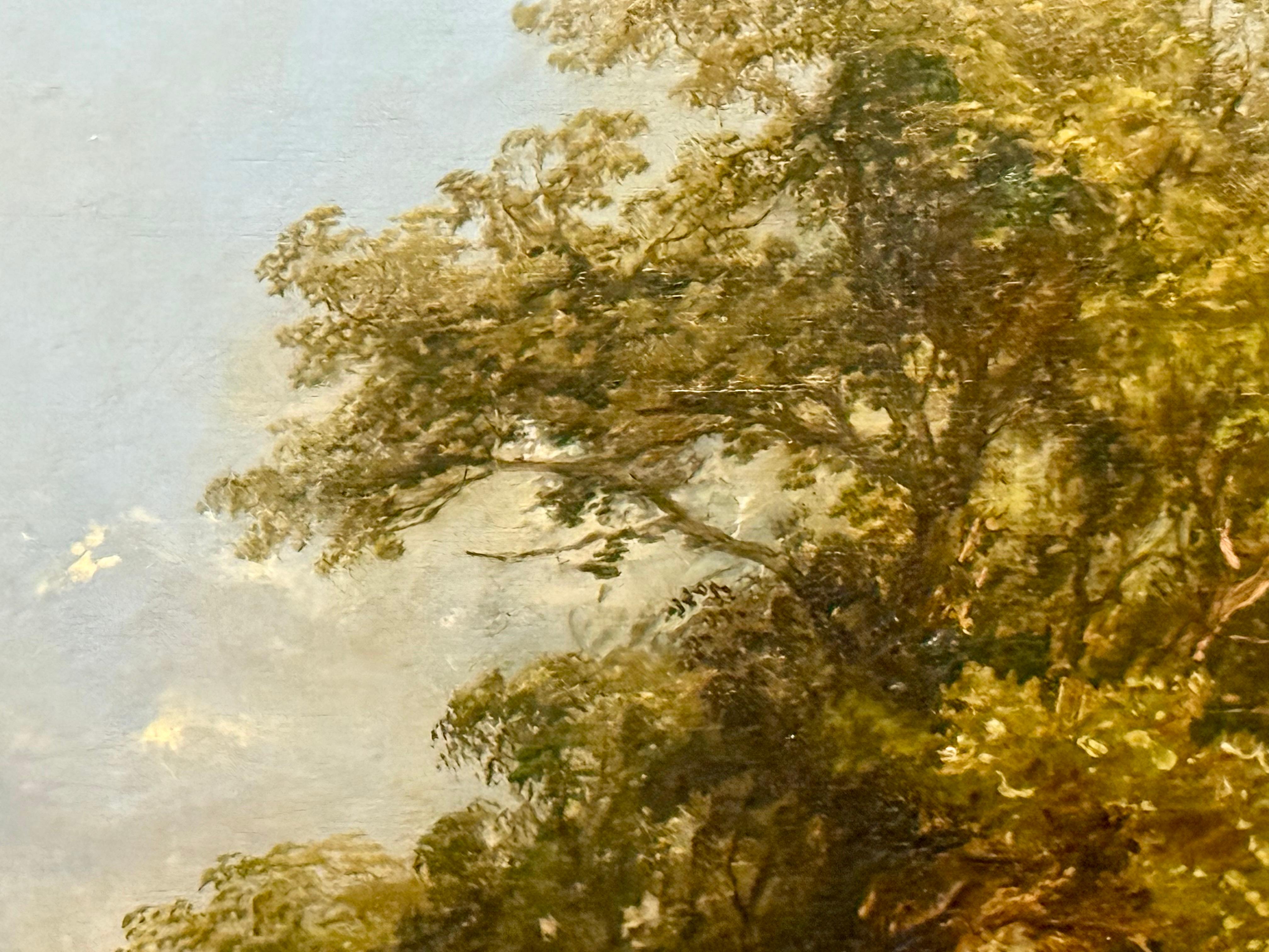 Figures in Woodland and River Scene, 19th century For Sale 8